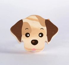 Handcrafted Pine Wood Dog Knob